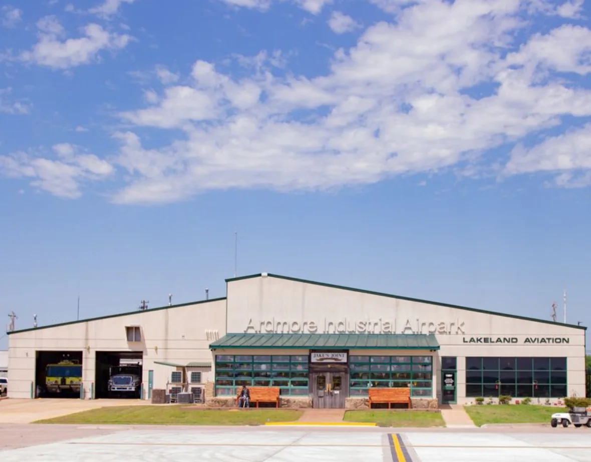 The Line Shack FBO at Ardmore Municipal Airport KADM