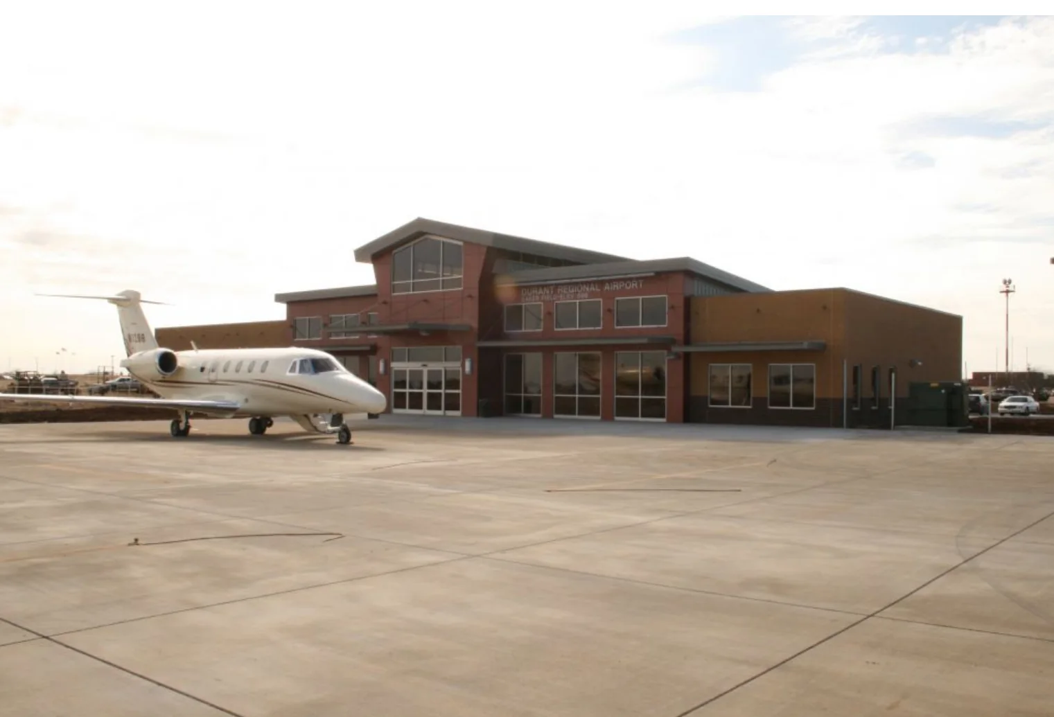 Terminal and ramp at Durant Regional Airport Eaker Field KDUA