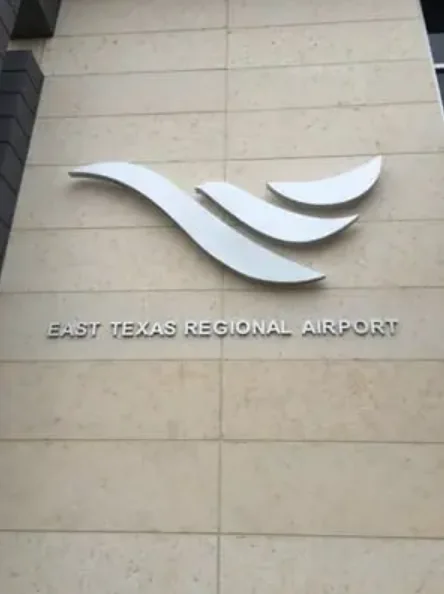 East Texas Regional Airport KGGG in Longview Texas with intersecting runways and business aviation facilities