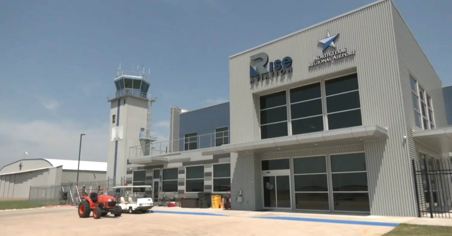 View of North Texas Regional Airport Perrin Field KGYI between Sherman and Denison Texas