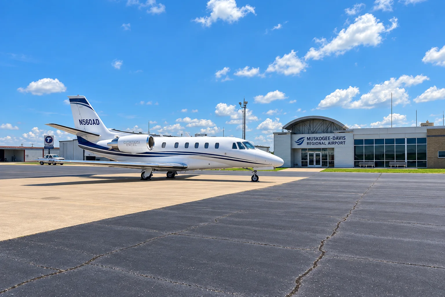 Air Direct Citation Excel N560AD parked at MKO (generated)